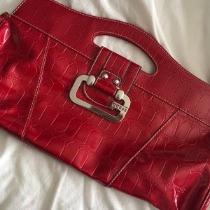 Red Guess Clutch